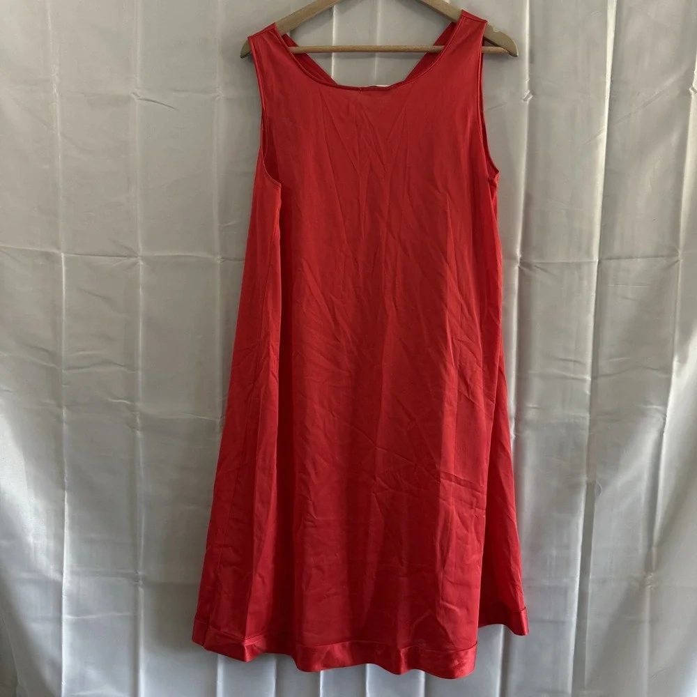 Vanity‎ Fair Vintage Nightgown Red Midi Floral Appliqué Sz XL Sexy Lingerie USA